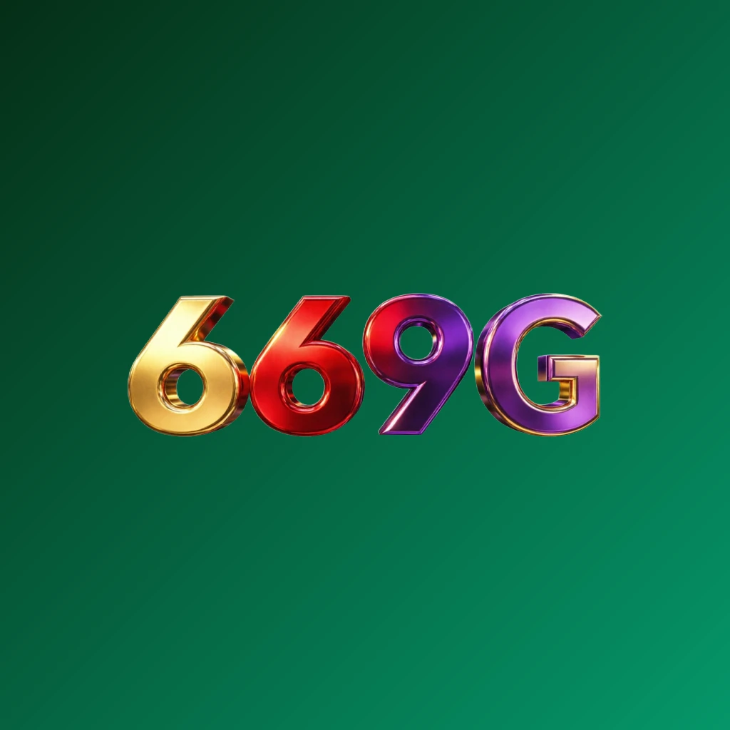 Bright premium 669G logo with thick uppercase typography in vivid gold, red, and purple colors, featuring a polished metallic finish and strong visual impact on a transparent background, designed as a wide horizontal rectangular wordmark for website header